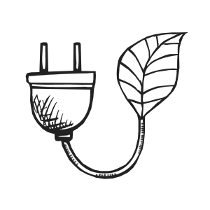 Icona presa di corrente green